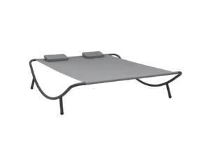 Lit de repos d'extérieur tissu anthracite