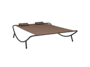 Lit de repos d'extérieur tissu marron