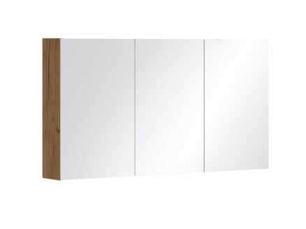 Allibert Look armoire de toilette 120cm 3 portes miroir chêne halifax 1