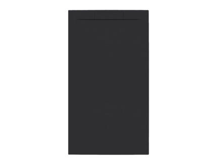 Allibert Luna receveur de douche rectangle 160x90x3 cm polybéton noir 1
