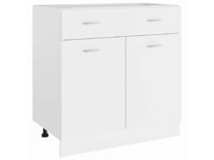 Lyon armoire basse de cuisine avec tiroir 80x46x81,5 cm bois d'ingénierie blanc