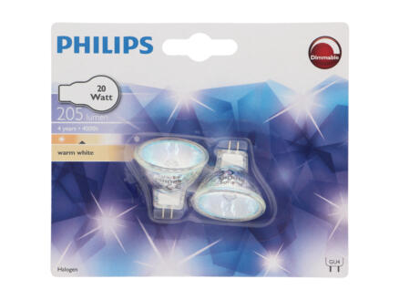 Philips MR11 spot halogène GU4 20W 2 pièces 1
