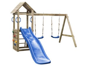 Swing King Maria portique tour de jeux + toboggan bleu