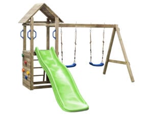 Swing King Maria portique tour de jeux + toboggan vert pomme
