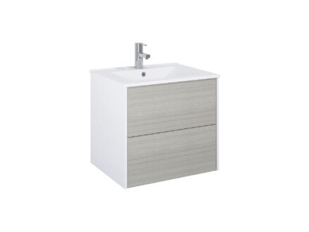 Lafiness Marti meuble lavabo 60cm 2 tiroirs gris-blanc 1
