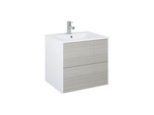 Lafiness Marti meuble lavabo 60cm 2 tiroirs gris-blanc