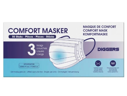 Masque de confort jetable 3 couches 50 pièces 1