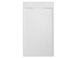 Lafiness Medusa receveur de douche 140x90x2,6 cm composite aspect ardoise blanc