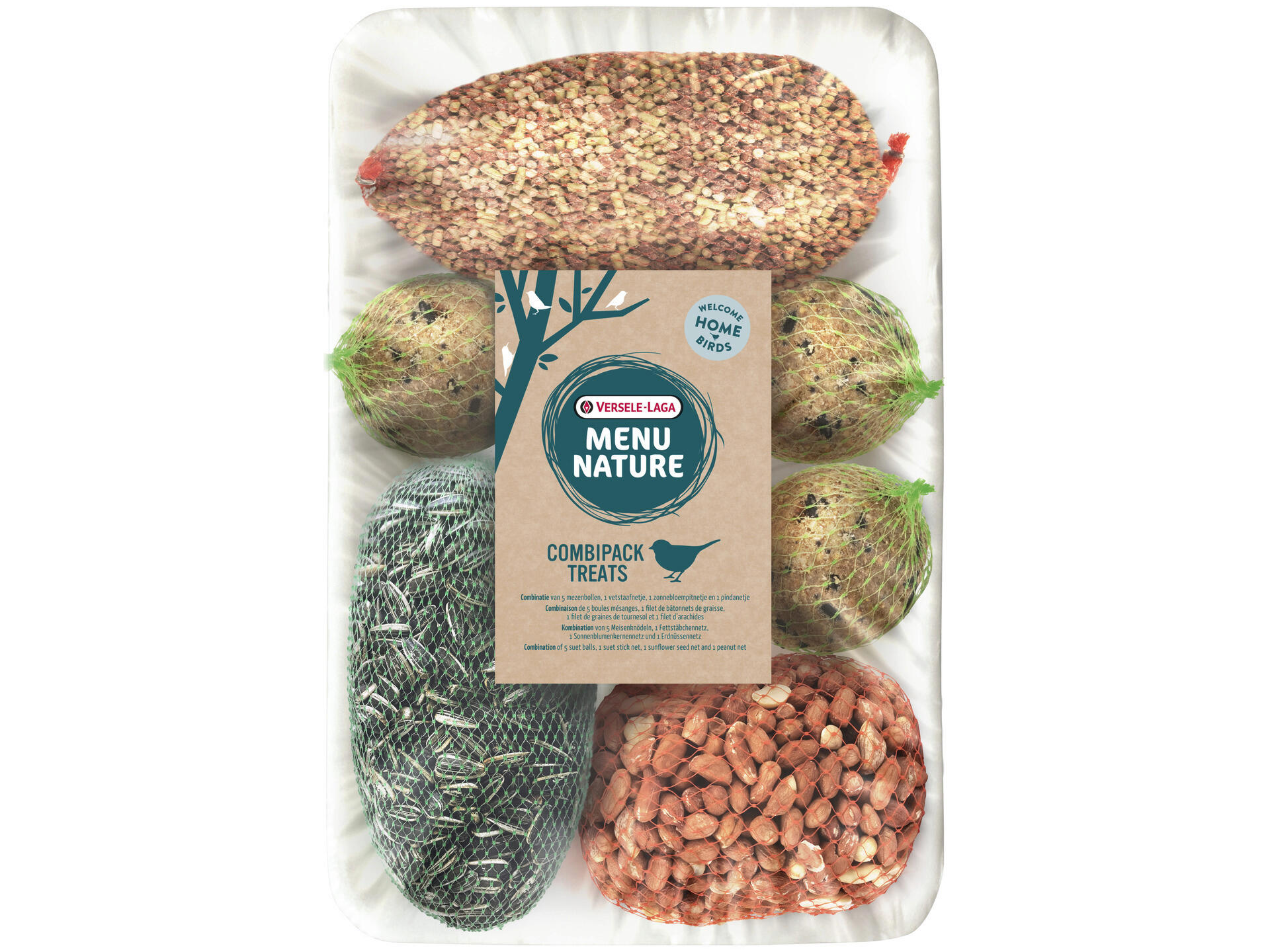 Menu Nature Menu Nature Combipack Treats boules de graisse pour mésanges/arachides/graines de tournesol/bâtonnet de graisse dans filet 1kg 8 pièces