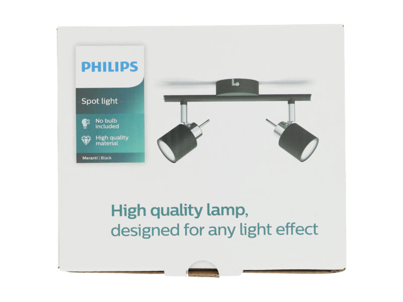 Philips Meranti barre de spots LED GU10 2x35 W noir