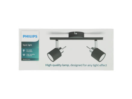 Philips Meranti barre de spots LED GU10 2x35 W noir