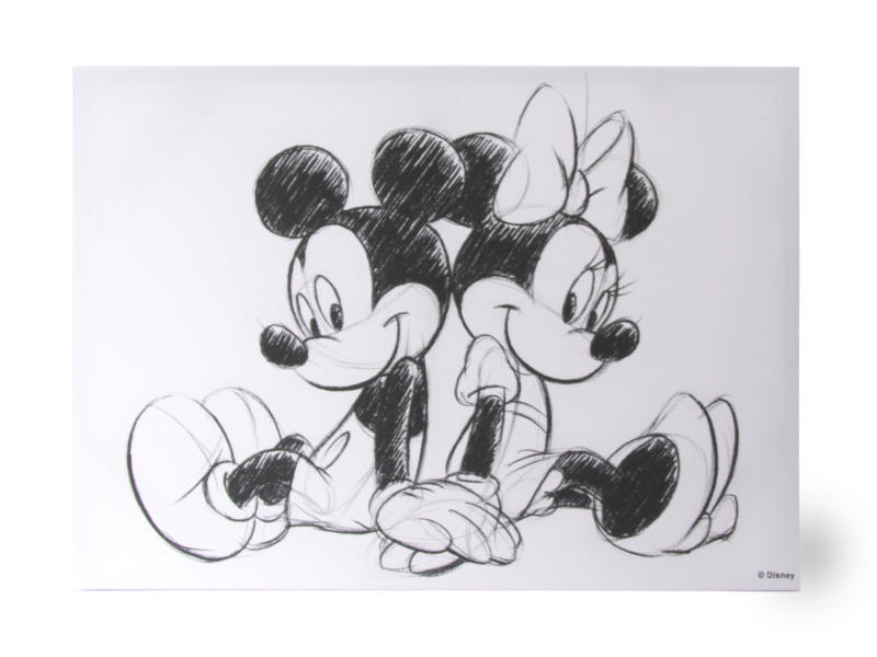 Disney Mickey Mouse canvasdoek 70x50 cm sitting
