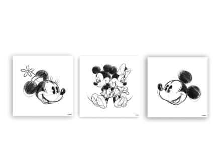 Disney Mickey Mouse canvasdoek set 30x30 cm 3 stuks 1