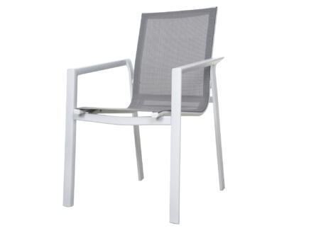 Garden Plus Milton chaise de jardin blanc/gris 1