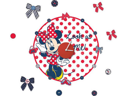 Disney Minnie Mouse horloge murale auto-adhéisive rouge 1