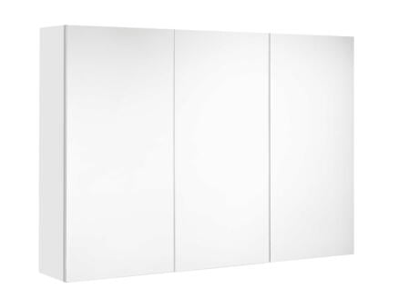 Allibert Mira armoire de toilette 100cm 3 portes miroir blanc mat 1
