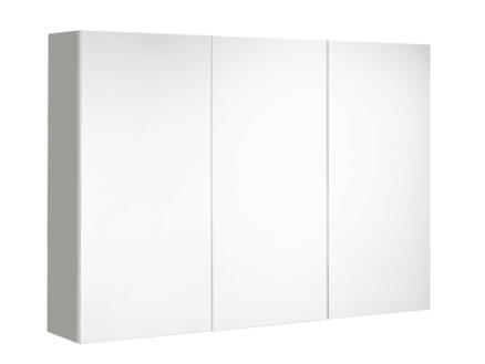 Allibert Mira armoire de toilette 100cm 3 portes miroir gris mat 1