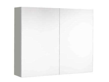 Allibert Mira armoire de toilette 80cm 2 portes miroir gris mat 1