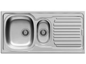 Levica Mira évier 1,5 bac 100x50 cm acier inoxydable