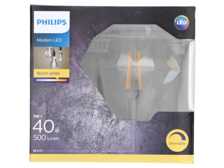 Philips Modern ampoule LED diamant filament E27 5W blanc dimmable 1