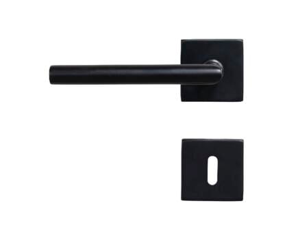 Solid Moderno poignée de porte avec rosace 55mm noir 1