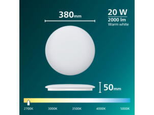 Philips Moire plafonnier LED 20W blanc chaud