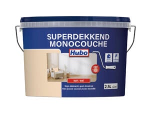 Hubo Monocouche peinture murale et plafond mat 2,5l abricot doux