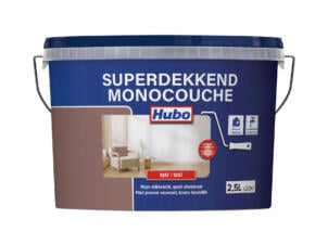 Hubo Monocouche peinture murale et plafond mat 2,5l acajou