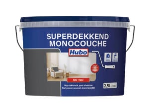 Hubo Monocouche peinture murale et plafond mat 2,5l gris titane