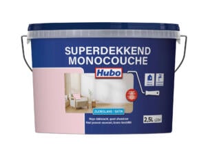 Hubo Monocouche peinture murale et plafond satin 2,5l rose perle