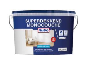 Hubo Monocouche peinture murale et plafond satin 5l blanc