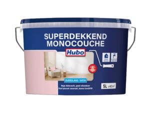 Hubo Monocouche peinture murale et plafond satin 5l rose perle