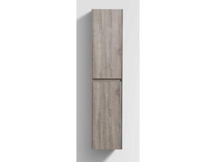 Sanimar Murcia meuble colonne 35cm 2 portes réversibles chêne clair rustique 1