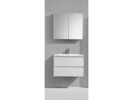 Sanimar Murcia meuble salle de bains 75cm 2 tiroirs blanc brillant 1