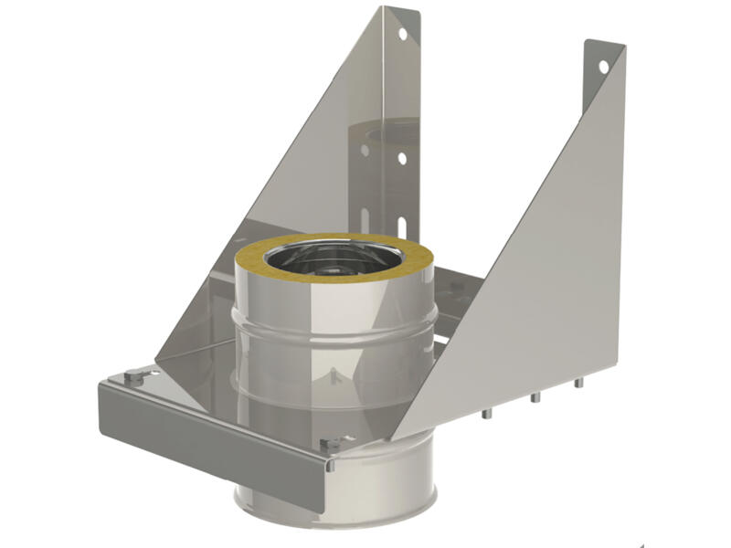 Saninstal Rookafv. dw 80-130 muursteun inox