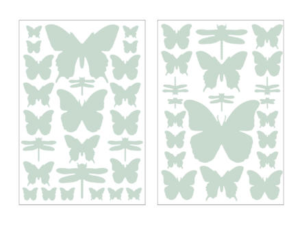 Art for the Home Muurstickers vlinders & libellen muntgroen 1