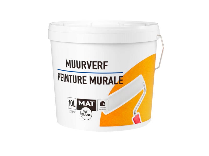 Muurverf wit mat 10L