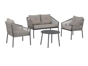 Garden Plus Narbonne loungeset zwart/lichtgrijs