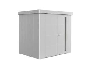 Biohort Neo 1B tuinhuis 236x222x180 cm met dubbele deur metaal zilver metallic