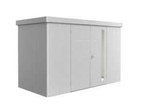 Biohort Neo 1D tuinhuis 348x180x222 cm met dubbele deur metaal zilver metallic