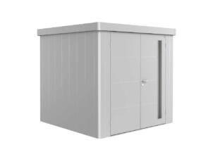 Biohort Neo 2B tuinhuis 236x236x222 cm met dubbele deur metaal zilver metallic