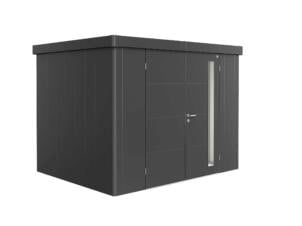 Biohort Neo 2C abri de jardin 292x236x222 cm avec double porte métal gris foncé métallique