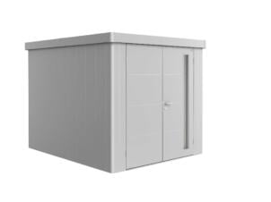 Biohort Neo 3B tuinhuis 236x292x222 cm met dubbele deur metaal zilver metallic