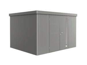 Biohort Neo 3D tuinhuis 348x292x222 cm dubbele deur metaal kwartsgrijs metallic