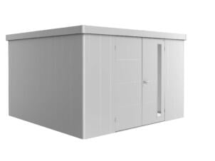 Biohort Neo 4D tuinhuis 348x348x222 cm met dubbele deur metaal zilver metallic