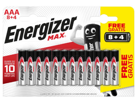 Energizer New Max AAA batterij 8+4 gratis