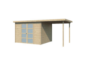 Gardenas Nice abri de jardin en bois 295x250x208 cm chalet + extension 200cm