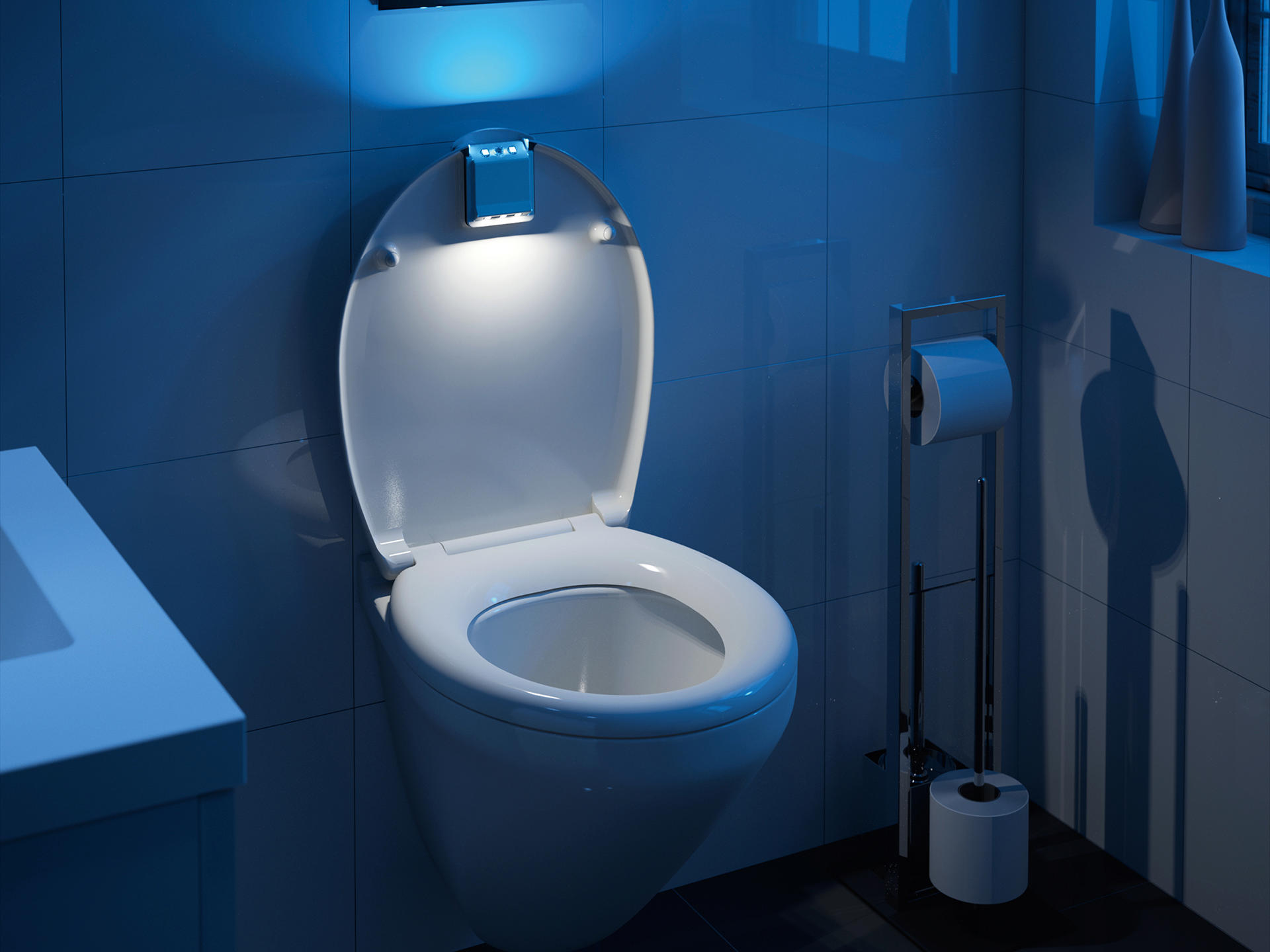 Spectaculair groef venster Allibert Nighty LED WC-bril wit | Hubo