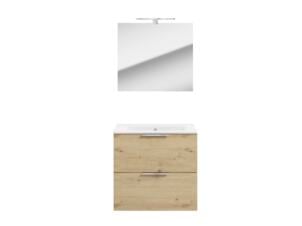 Nova Pack meuble de salle de bains 2 tiroirs 60cm chêne Aritsan