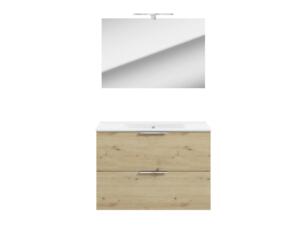 Nova Pack meuble de salle de bains 2 tiroirs 80cm chêne Aritsan